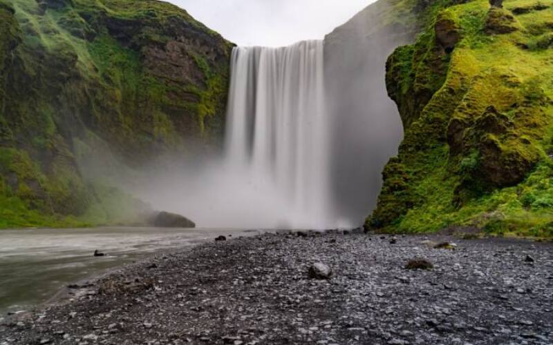 waterfall, cliff, river, falls, mist, splash, nature, scenery, water, moss, rock, basalt, iceland, waterfall, waterfall, waterfall, waterfall, waterfall, iceland-6473754.jpg